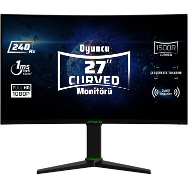 Monster Aryond A27 V1.2 27" 240HZ Full HD Curved Hoparlörlü Oyuncu Monitörü